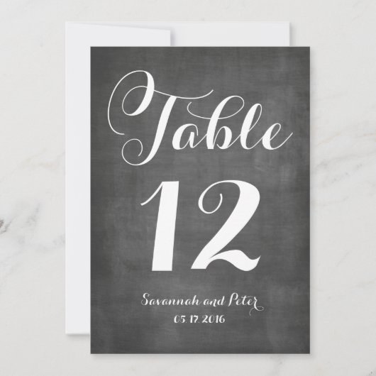 Numéros de table de mariage en monogramme de scrip (Devant)