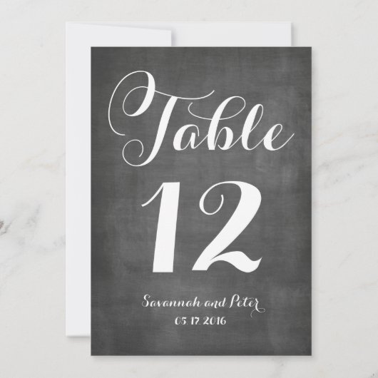 Numéros de table de mariage en monogramme de scrip (Dos)