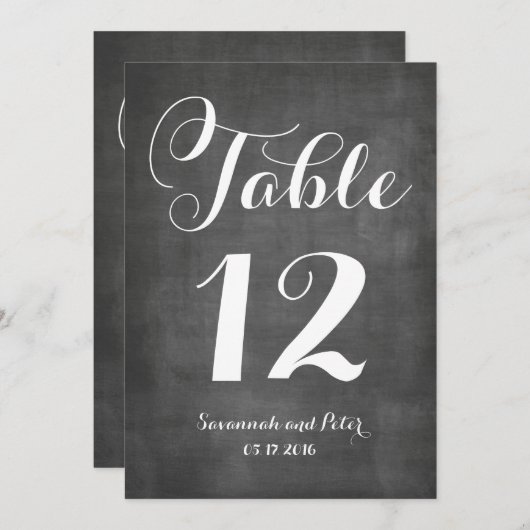 Numéros de table de mariage en monogramme de scrip (Devant / Derrière)