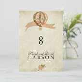 Numéros de table de mariage en montgolfière vintag (Debout devant)