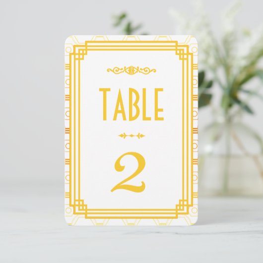 Numéros de table de mariage en or Art déco (Debout devant)