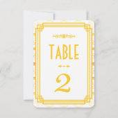 Numéros de table de mariage en or Art déco (Devant)