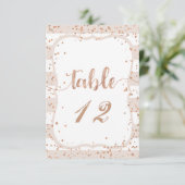 Numéros de table de mariage en or rose et rayures  (Debout devant)