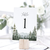 Numéros de table de mariage en pin de forêt de mon
