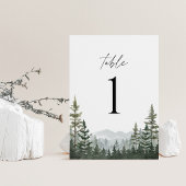 Numéros de table de mariage en pin de forêt de mon