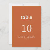 Numéros de table de mariage en terre cuite simple (Dos)