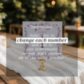 Numéros de table de mariage en toile florale franç