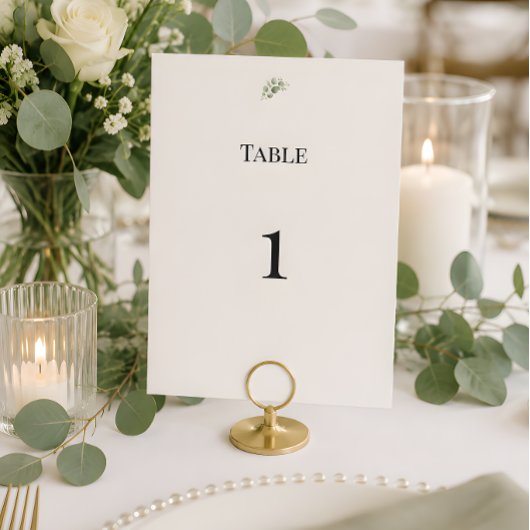Numéros de table de mariage en verdure de eucalypt