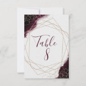 Numéros de table de mariage encadrés à l'aquarelle (Dos)