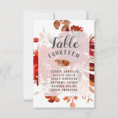 Numéros de table de mariage encadrés floraux de be (Dos)