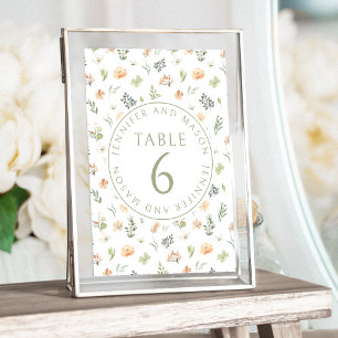 Numéros de table de mariage fleur sauvage chaud ru