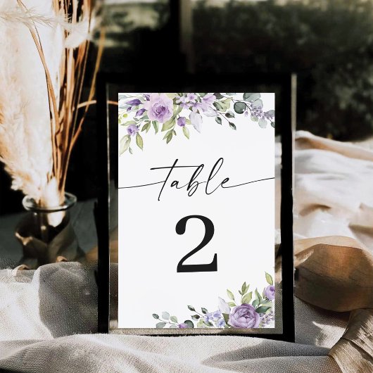 Numéros de Table de Mariage Fleurs Violettes Roman