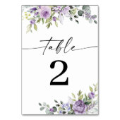 Numéros de Table de Mariage Fleurs Violettes Roman (Dos)