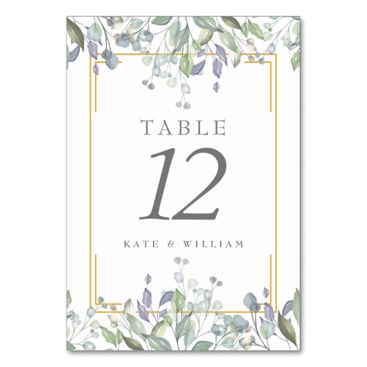 Numéros de table de mariage floral sauge et lilas (Par défaut)