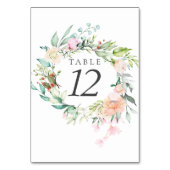 Numéros de table de mariage floral verdure aquarel (Par défaut)