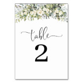 Numéros de table de mariage floraux blancs (Dos)