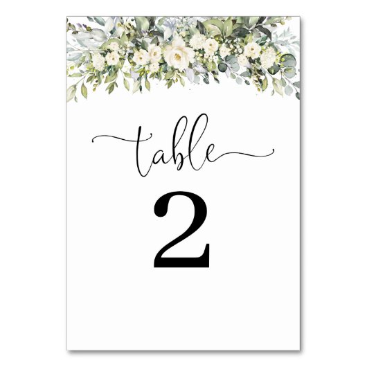 Numéros de table de mariage floraux blancs (Par défaut)