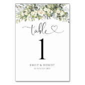 Numéros de table de mariage floraux blancs (Dos)