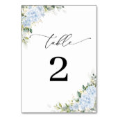 Numéros de table de mariage floraux d'hortensia bl (Dos)