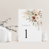 Numéros de table de mariage floraux en herbe de Pa