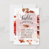 Numéros de table de mariage floraux encadrés Rusti (Devant)