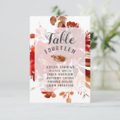 Numéros de table de mariage floraux encadrés Rusti (Debout devant)