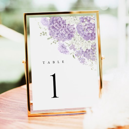 Numéros de table de mariage floraux lilas lavande 