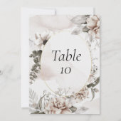 Numéros de table de mariage floraux rose gris (Dos)