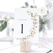Numéros de table de mariage floraux rose pêche