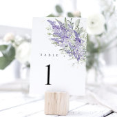 Numéros de table de mariage floraux vert sauge lav