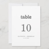 Numéros de table de mariage formels simples (Devant)