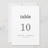 Numéros de table de mariage formels simples (Dos)