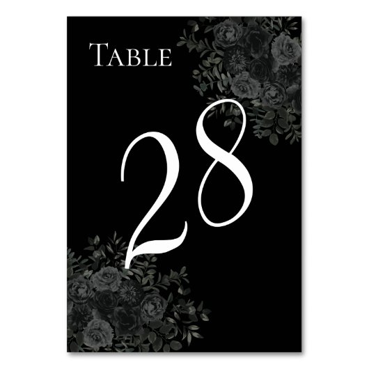 Numéros de table de mariage gothique Rose blanche  (Par défaut)