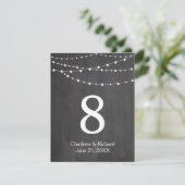 Numéros de table de mariage guirlande lumineuse et (Debout devant)