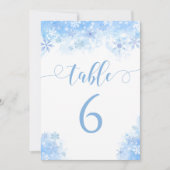 Numéros de table de mariage hivernal à flocons de (Devant)