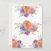 Numéros de table de mariage lumineux à fleurs aqua (Dos)