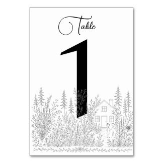 Numéros de table de mariage minimalistes en gribou
