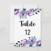 Numéros de table de mariage Mint & Purple Tableau  (Devant)