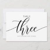 Numéros de table de mariage moderne - Calligraphie (Dos)