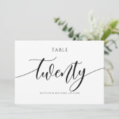 Numéros de table de mariage moderne - Calligraphie (Debout devant)