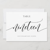 Numéros de table de mariage moderne - Calligraphie (Dos)