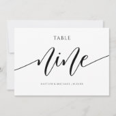 Numéros de table de mariage moderne - Calligraphie (Devant)