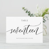 Numéros de table de mariage moderne - Calligraphie (Debout devant)