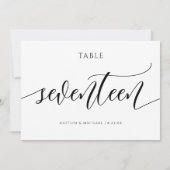 Numéros de table de mariage moderne - Calligraphie (Dos)