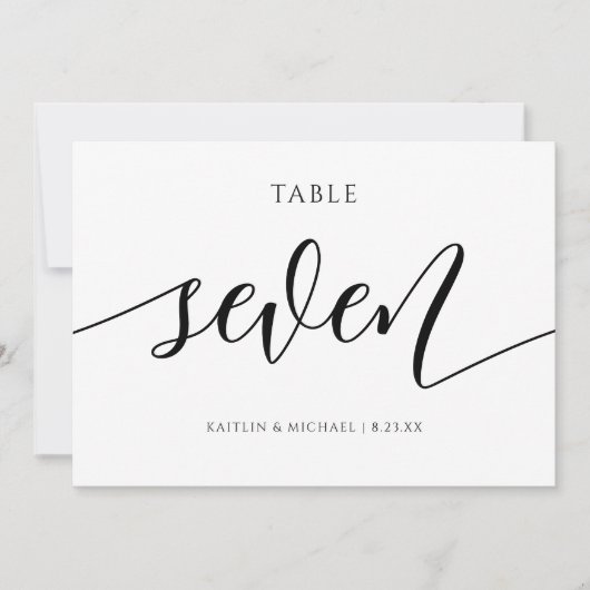 Numéros de table de mariage moderne - Calligraphie (Devant)