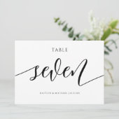 Numéros de table de mariage moderne - Calligraphie (Debout devant)