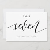 Numéros de table de mariage moderne - Calligraphie (Dos)