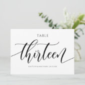 Numéros de table de mariage moderne - Calligraphie (Debout devant)