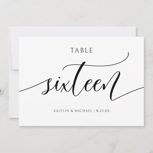 Numéros de table de mariage moderne - Calligraphie (Devant)