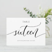 Numéros de table de mariage moderne - Calligraphie (Debout devant)